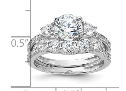 Sterling silver cubic zirconia engagement ring, additional view