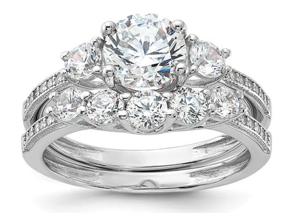 Sterling silver cubic zirconia engagement ring
