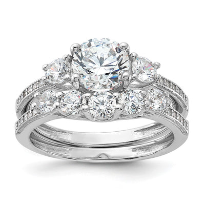 Sterling silver cubic zirconia engagement ring