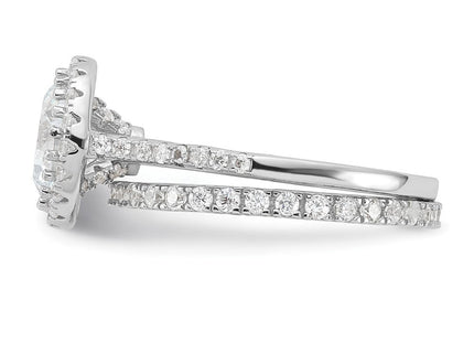 Sterling silver cubic zirconia engagement ring, another view