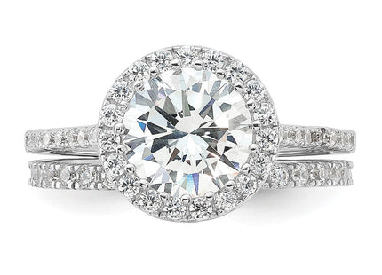 Sterling silver cubic zirconia engagement ring, further view
