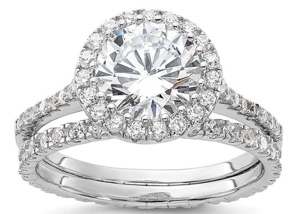 Sterling silver cubic zirconia engagement ring