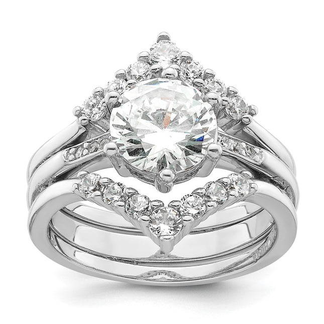 Sterling silver cubic zirconia ring