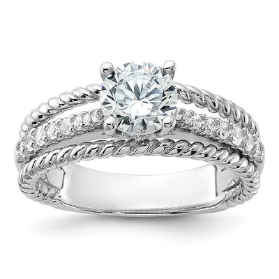 Sterling silver cubic zirconia engagement ring