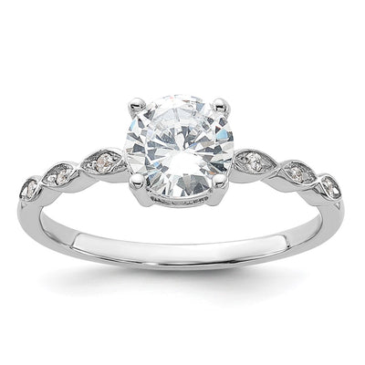 Sterling silver cubic zirconia engagement ring