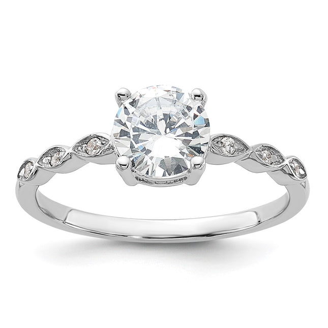 Sterling silver cubic zirconia engagement ring