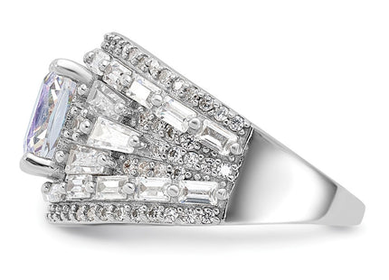 Sterling silver cubic zirconia ring, another view