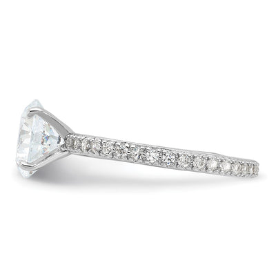 Sterling Silver Rhodium-plated CZ Solitaire Eternity Engagement Ring