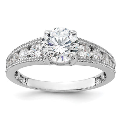 Sterling silver cubic zirconia engagement ring