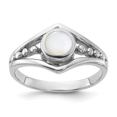 Sterling silver mother of pearl mother ring