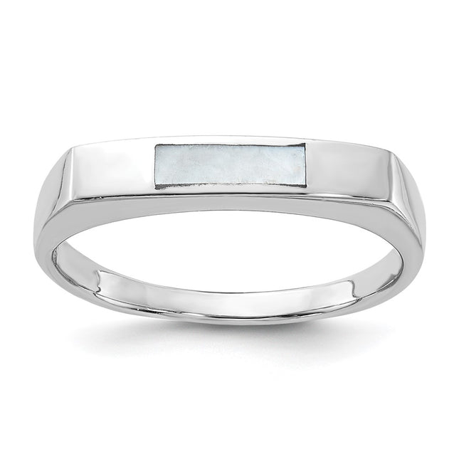 Sterling silver mother of pearl mother ring