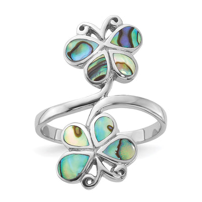 Sterling silver abalone butterfly ring