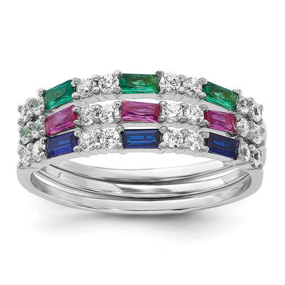 Sterling silver cubic zirconia ring