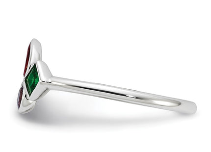 Sterling silver cubic zirconia ring, another view