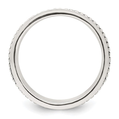 Sterling Silver Polished Oxidized Patterned Men's Ring