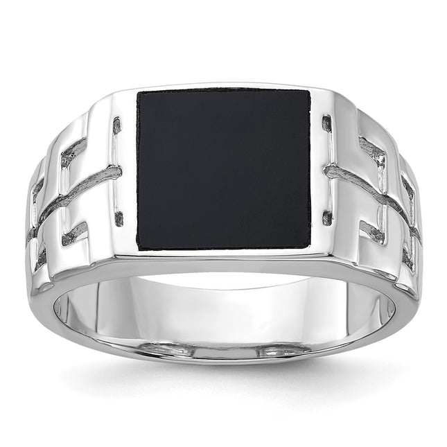 Sterling silver onyx ring