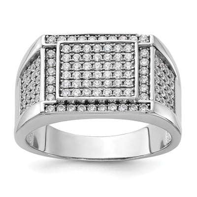 Sterling silver cubic zirconia signet ring