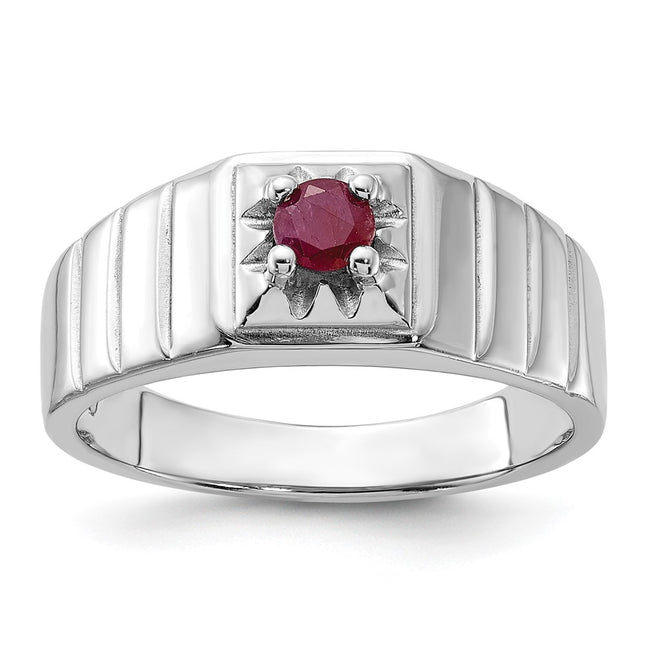 Sterling silver ruby ring