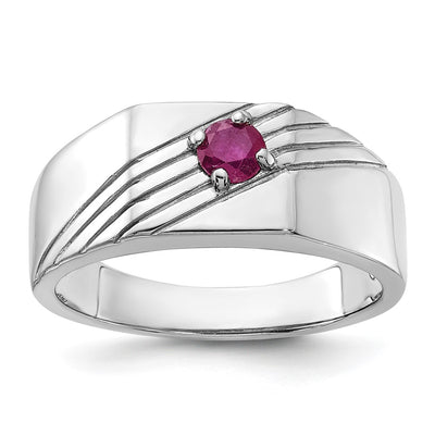 Sterling silver ruby signet ring