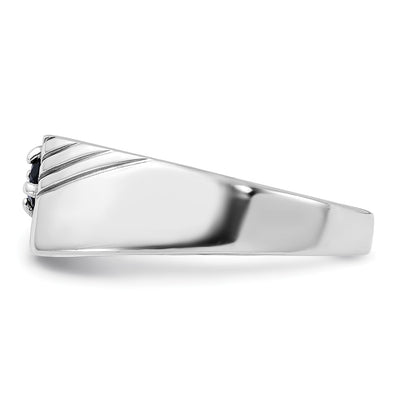 Sterling Silver Rhodium-plated Black Onyx Signet Men's Ring