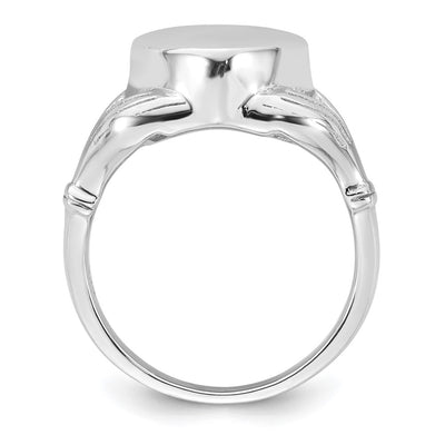 Sterling Silver Rhodium-plated Polished Claddagh Heart Ash Holder Size