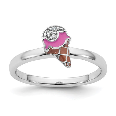 Sterling silver cubic zirconia ring