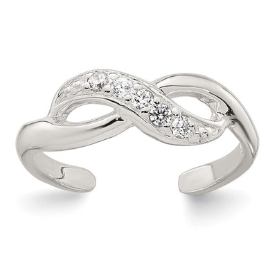 Sterling silver cubic zirconia infinity ring
