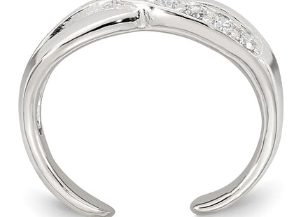 Sterling silver cubic zirconia infinity ring, alternate view