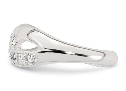 Sterling silver cubic zirconia infinity ring, another view