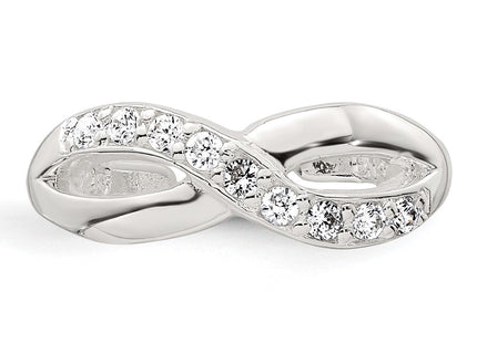 Sterling silver cubic zirconia infinity ring, further view