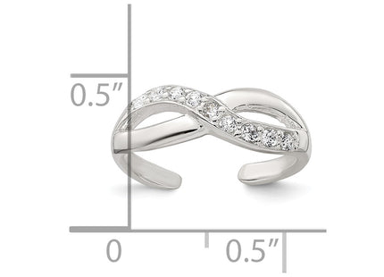 Sterling silver cubic zirconia infinity ring, additional view