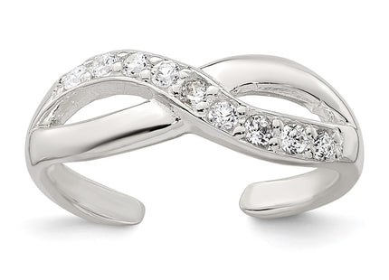 Sterling silver cubic zirconia infinity ring