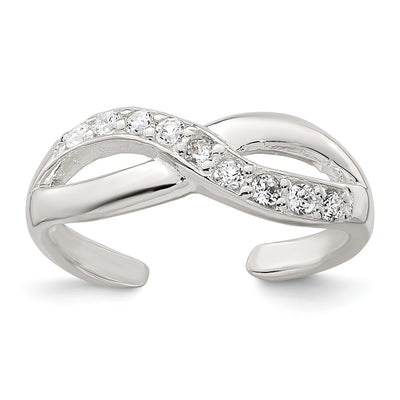 Sterling silver cubic zirconia infinity ring
