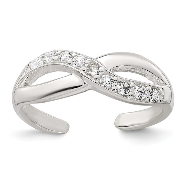 Sterling silver cubic zirconia infinity ring