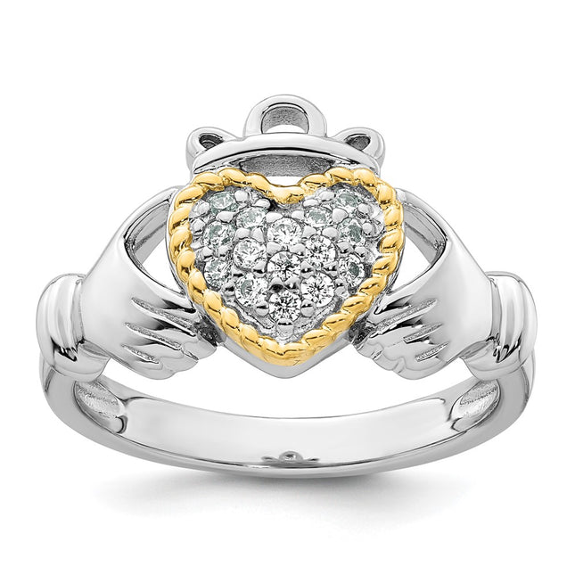 Silver/14k Two-Tone Rings Style QR7705 - Classique Jewelry Inc.