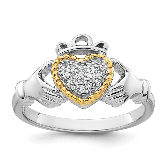 Silver/14k Two-Tone Rings Style QR7706 - Classique Jewelry Inc.