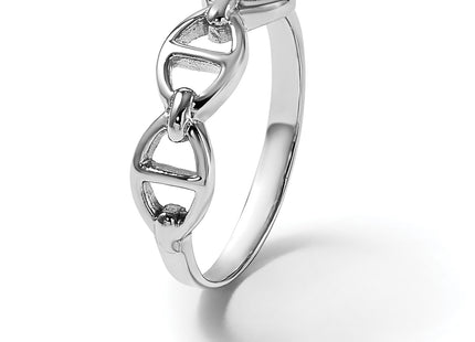Sterling Silver Rhodium-plated Polished Mariner Link Size