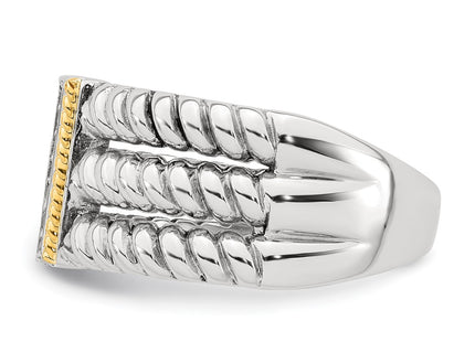 Silver/14k Two-Tone Rings Style QR7732 - Classique Jewelry Inc.