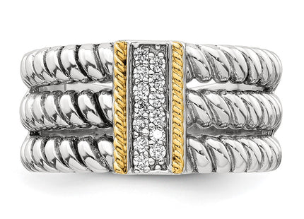 Silver/14k Two-Tone Rings Style QR7732 - Classique Jewelry Inc.