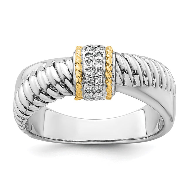 Silver/14k Two-Tone Rings Style QR7733 - Classique Jewelry Inc.