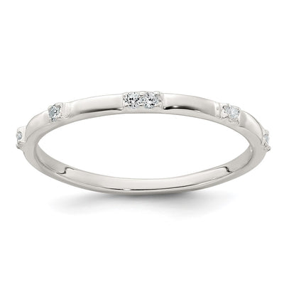 Sterling Silver Polished CZ Band Size