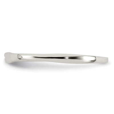 Sterling Silver Polished CZ Band Size