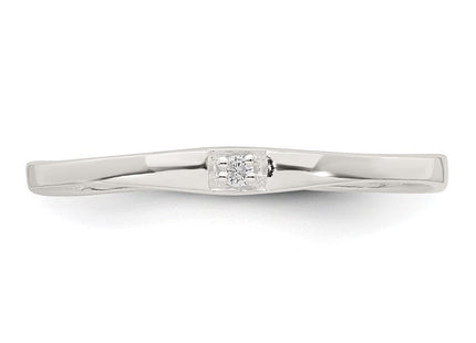 Sterling Silver Polished CZ Band Size