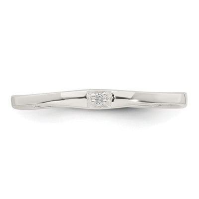 Sterling Silver Polished CZ Band Size
