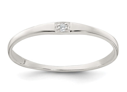 Sterling Silver Polished CZ Band Size