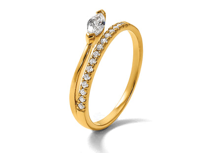 Sterling Silver Gold-plated Polished Fancy Marquise and Round CZ Size
