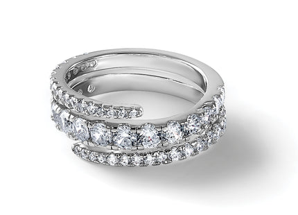 Sterling Silver Rhodium-plated Polished CZ Wrapped Band Size