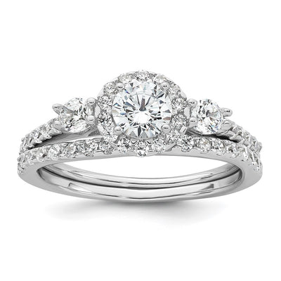 Sterling silver cubic zirconia engagement ring