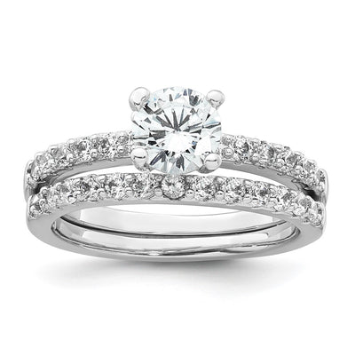 Sterling silver cubic zirconia engagement ring