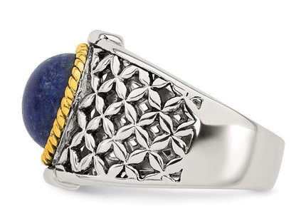 Sterling silver lapis ring, another view